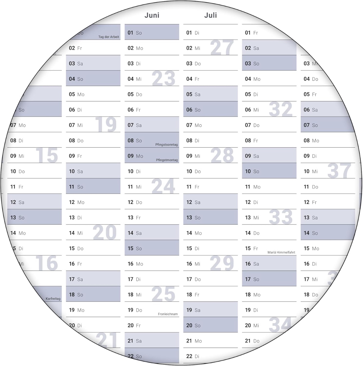 Gigatime Abwischbarer XXL Jahresplaner Wandkalender 2027. Wandplaner gerollt 118x84cm gross DIN A0 inklusive 4er Stifte-Set, Schwamm. Jahreskalender 2027, Kalender - deutsche Sprache - von Gigatime