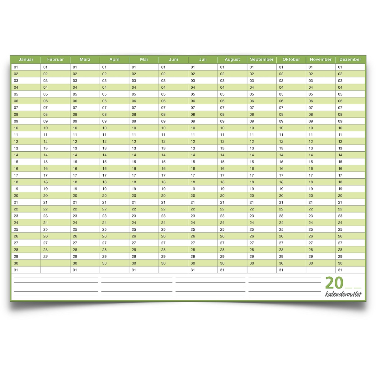 Dauerkalender, Familienkalender, Geburtstagskalender, immerwährender Kalender, DIN A3 , 250 gr. Premium Qualitätspapier, feucht abwischbar, praktisch und schön