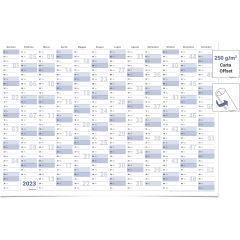 GIGATIME 5 Calendario da parete 2023, 12 mesi, blu-grigio, dimensioni: A0 - 118,8 x 84,0 cm,- arrotolato - Calendario da parete, calendario italiano - calendario annuale 