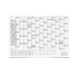 Wandkalender 2023 mit 14 Monaten Übersicht Jahresplaner grau Format: 84,0x59,0cm DIN A1– Wandplaner, Jahreskalender, Poster Plakat - deutsch