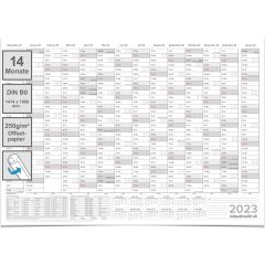 XXL Wandkalender 2023 mit 14 Monaten Übersicht Jahresplaner grau Format: 140x100cm DIN B0 GEROLLT – Wandplaner, Jahreskalender, Poster Plakat - deutsch