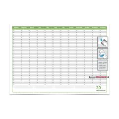Abwischbarer Dauerkalender Geburtstagskalender immerwährender ewiger Kalender Jahresplaner (100x70cm - DIN B1) inkl. 1 Marker - GEROLLT –viersprachig
