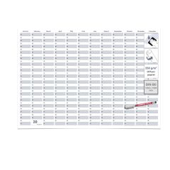 Dauerkalender / Geburtstagskalender Format DIN B0 140,0 x 100,0 cm mit Marker dauerhaft wiederverwendbar, Jahresplaner abwischbar - Englisch