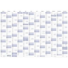 Abwischbarer XL Jahresplaner Wandkalender 2024. Wandplaner gerollt 118,8 x 84,0 cm gross DIN A0 inklusive 1 Marker. Jahreskalender 2024, Kalender - deutsche Sprache - von Gigatime