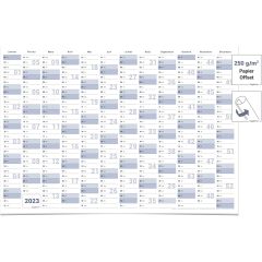 Gigatime 1 calendrier mural français, calendrier annuel, calendrier, grand poster Calendrier mural 2023 - format DIN A2 - 59,4 x 42 cm - bleu-gris-première qualité