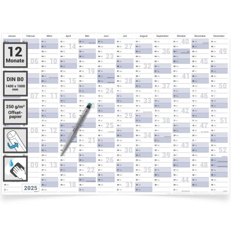 2025 DE Abwischbare Jahreskalender - Wandkalender - 2025