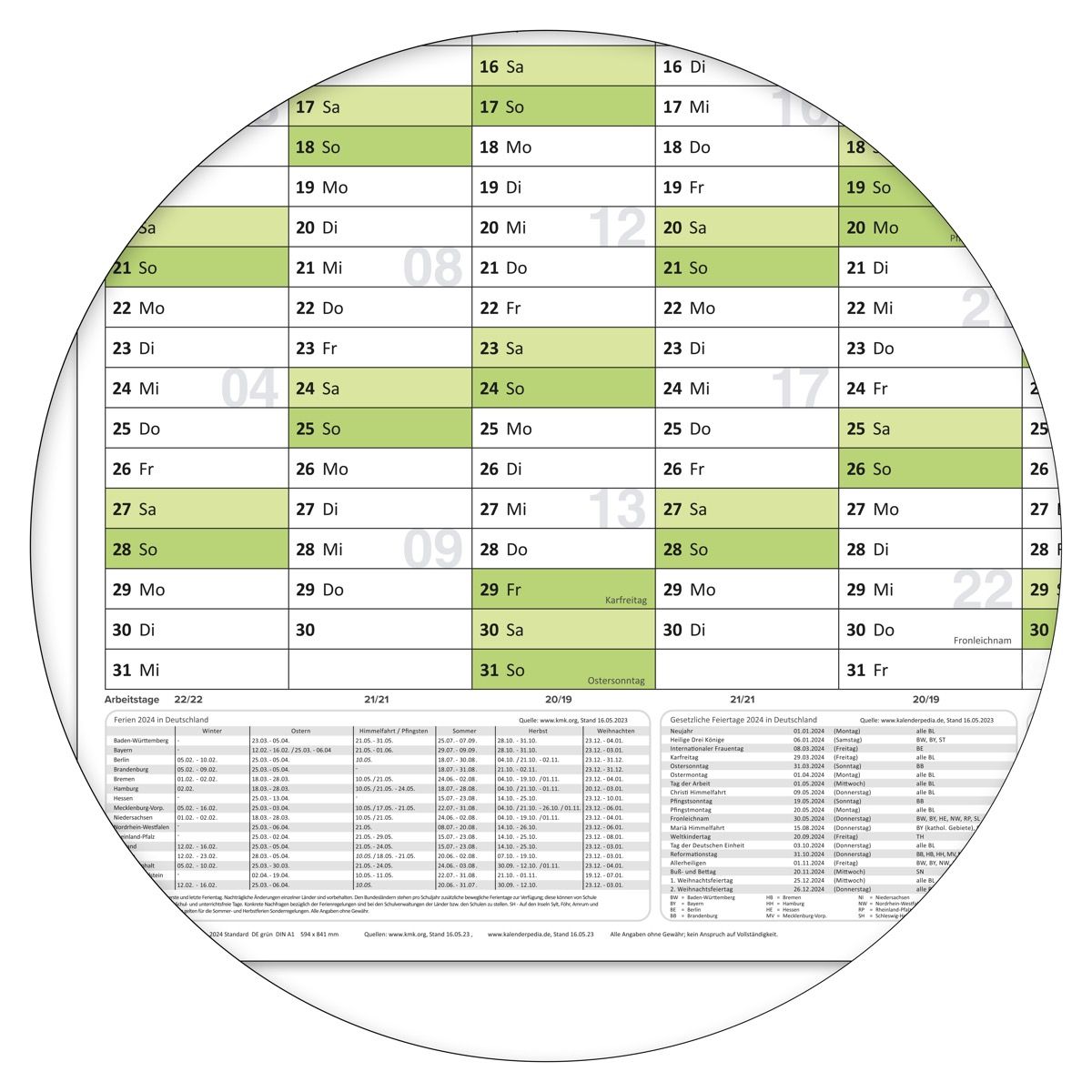 Wandkalender 2026 Groß DIN B1 Jahresplaner 2026 - Wandkalender 100x70cm Mit 14 Monaten Wandkalender 2026 Mit 14 Monaten