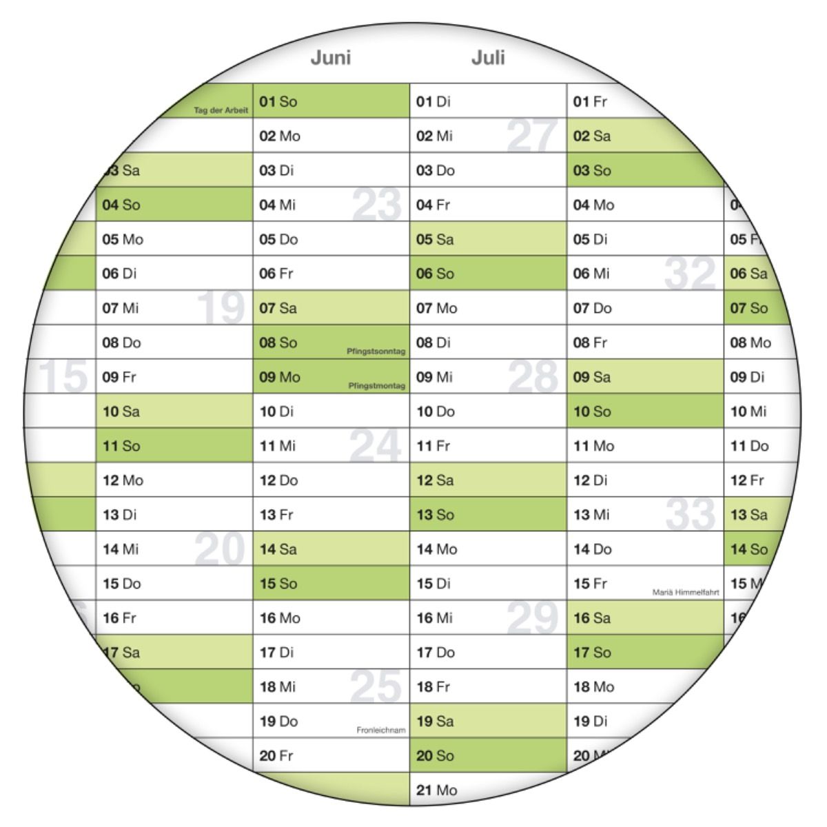 Wandkalender 2025 Jahresplaner Format 84,0 x 59,0cm DIN A1 GEFALTET Wandplaner