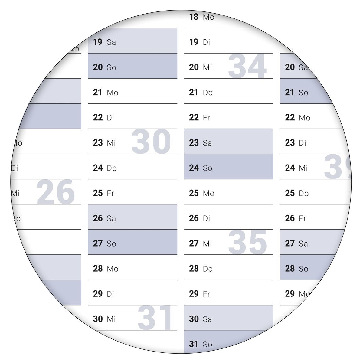 Gigatime ® Din B1. Wandkalender 2025 Jahresplaner Format 100, x 70,0 cm Kalender 2025 in