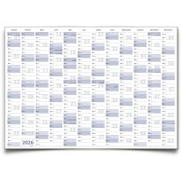 Calendrier mural annuel 2026 effaçable à l’eau 140x100 cm – planificateur professionnel grand format DIN B0 avec 4 marqueurs non permanents, éponge incluse – en français – Gigatime