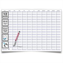 DIN A0 XXL Dauerkalender Projektplaner Geburtstagskalender 118,9 x 84,1 cm mit Marker – dauerhafter, wiederverwendbarer Jahresplaner groß & abwischbar, deutsche Sprache - von Gigatime