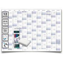 Gigatime XXXL Wandkalender Jahresplaner 2028 abwischbar, 140x100cm, DIN B0 deutsch, perfekt für Büro und Zuhause extra groß und übersichtlich mit 4 Marker und Schwamm