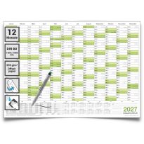 Kalenderoutlet Din B0 Wandkalender 2027 abwischbar XXL Jahresplaner 140x100 cm groß inklusive 1 Marker, feucht korrigierbar. Jahreskalender, Kalender 2027 in deutscher Sprache