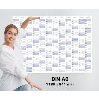 2 x Calendario de Pared XL Gigatime 2024 Yearly Planner Formato: 118,8 x 84,0cm- DIN A0 - PLEGABLE - Wall Planner, Yearly Calendar, Calendar, Poster - Español