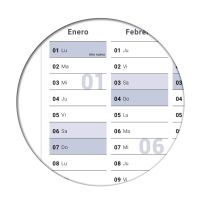 1 calendario mural/anual 2025 Formato: DIN B0 140,0 x 100,0 cm, azul/gris, lavable con agua con 1 x 4 rotuladores no permanentes con esponja - Español