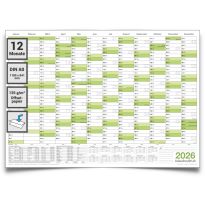 XL Wandkalender 2026 Jahresplaner Format: 118,8 x 84,0cm- DIN A0 - GEFALTET – Wandplaner, Jahreskalender, Kalender, Poster Plakat - deutsch