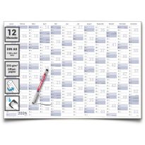 Gigatime Abwischbarer XXL Jahresplaner Wandkalender 2026. Wandplaner gerollt 118,8x84cm gross DIN A0 inklusive 1 Marker. Jahreskalender 2026, Kalender - deutsche Sprache - von Gigatime