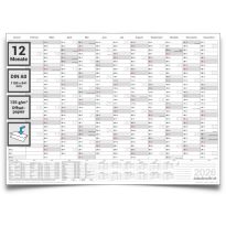 Kalenderoutlet XXL 1 DIN A0 Jahresplaner 2026, Kalender, Wandkalender 12 Monate grau 84x118cm grosser Wandplaner 2026, Jahreskalender 135g Papier gefaltet in deutscher Sprache