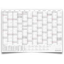 Kalenderoutlet XXL 1 DIN A0 Jahresplaner 2026, Kalender, Wandkalender 12 Monate grau 84x118cm grosser Wandplaner 2026, Jahreskalender 135g Papier gefaltet in deutscher Sprache