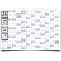 Gigatime Din B1 XL Jahresplaner Wandkalender 2026. Wandplaner gerollt 100 x 70 cm gross, Jahreskalender Kalender in deutscher Sprache