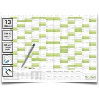 Abwischbarer Schülerkalender 2024/2025 grün inkl.1 Marker DIN A2 59,4x42,0cm 250g Papier gerollt Schuljahreskalender Kalender für Schüler und Lehrer Schulkalender Wandkalender. Deutsche Sprache