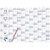 Abwischbarer XL Jahresplaner Wandkalender 2024. Wandplaner gerollt 118,8 x 84,0 cm gross DIN A0 inklusive 1 Marker. Jahreskalender 2024, Kalender - deutsche Sprache - von Gigatime