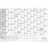 Abwischbarer Wandkalender 2023 14 Monate Jahresplaner feucht abwischbar grau Format: 59,4 x 42,0cm – DIN A2 -GEROLLT – Wandplaner, Jahreskalender, Poster Plakat - deutsch