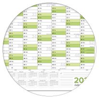 Abwischbarer Wandkalender 2024 Jahresplaner grün Format: 84,0x59,0cm DIN A1 - GEROLLT – Wandplaner, Jahreskalender, Poster Plakat - deutsch mit 1 Marker