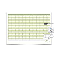 Mega Dauerkalender, super groß, DIN B1 , 250 gr. Premium Qualitätspapier, feucht abwischbar mit 1 Faber-Castell non-permanent Marker
