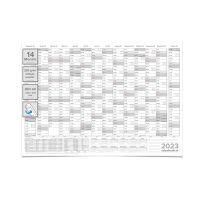 XL Wandkalender 2023 mit 14 Monaten Übersicht Jahresplaner grau Format: 118,8x84,0cm DIN A0 GEROLLT – Wandplaner, Jahreskalender, Poster Plakat - deutsch