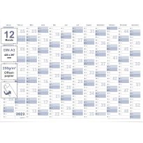 Gigatime Wandkalender Jahresplaner 2023 Format: DIN A3 42,0 x 29,7 cm blaugrau premium Qualität - deutsch