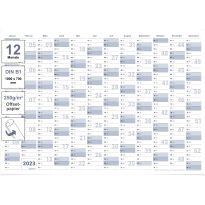 Gigatime Wandkalender Jahresplaner 2023 Format: DIN B1 100,0 x 70,0 cm blaugrau premium Qualität - deutsch