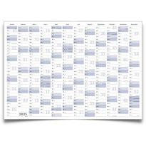 Abwischbarer XL Jahresplaner Wandkalender 2025. Wandplaner gerollt 118,8 x 84,0 cm gross DIN A0 inklusive 1 Marker. Jahreskalender 2025, Kalender - deutsche Sprache - von Gigatime