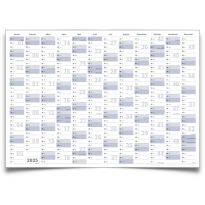 Abwischbarer XL Jahresplaner Wandkalender 2025. Wandplaner gerollt 118,8 x 84,0 cm gross DIN A0 inklusive 4 Marker. Jahreskalender 2025, Kalender - deutsche Sprache - von Gigatime
