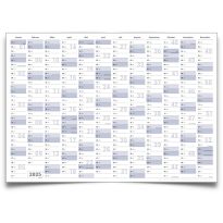 Gigatime XXL Wandkalender Jahresplaner 2025 – Papierkalender, 140x100cm, DIN B0, Deutsch, Perfekt für Büro und Zuhause, Premium Qualitätspapier