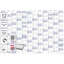 Abwischbarer XL Jahresplaner Wandkalender 2024. Wandplaner gerollt 118,8 x 84,0 cm gross DIN A0 inklusive 4 Marker. Jahreskalender 2024, Kalender - deutsche Sprache - von Gigatime