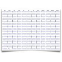 Dauerkalender / Geburtstagskalender Format DIN B0 140,0 x 100,0 cm mit Marker dauerhaft wiederverwendbar, Jahresplaner abwischbar - deutsch