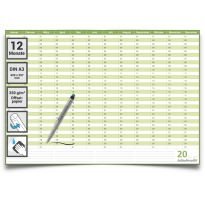 Dauerkalender, Familienkalender, Geburtstagskalender, DIN A3,42,0 x 29,7 cm 250 gr. Premium Qualitätspapier, feucht abwischbar, mit 1 Marker