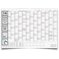 Abwischbarer XL Jahresplaner Wandkalender 2024 14 Monate feucht abwischbar grau 84,0x59,0cm groß DIN A1. Kalender Wandplaner 2024 Jahreskalender gerollt. - Deutsche Sprache