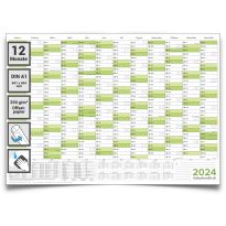 Abwischbarer Wandkalender 2025 Jahresplaner grün Format: 84,0x59,0cm DIN A1 - GEROLLT – Wandplaner, Jahreskalender, Poster Plakat - deutsch