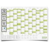 XL Wandkalender 2024 Jahresplaner Format: 118,8 x 84,0cm- DIN A0 - GEFALTET – Wandplaner, Jahreskalender, Kalender, Poster Plakat - deutsch