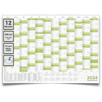 Wandkalender 2024 Jahresplaner Format: 42,0 x 29,7cm – DIN A3 - GEFALTET – Wandplaner, Jahreskalender, Kalender, Poster Plakat - deutsch