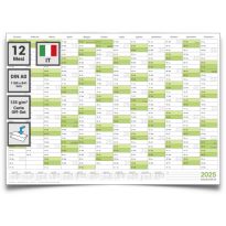 1 x Calendario da parete/organizzatore annuale XL 2025 grande formato A0 118,8 x 84,0 cm materiale 135g/m2 piegata - italiano