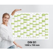 2 Calendari da parete lavabili 2024 Planner verde B1 100,0 x 70,0 cm ciascuno con 2x4 pennarelli ARROTOLATO - calendario da parete, calendario annuale, calendario - italiano