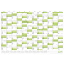 1 Agenda mural effaçable Calendrier mural planner vert 2024 (100,0 x 70,0 cm avec 1 x 4 marqueurs) enroulé - calendrier mural, calendrier annuel, calendrier - français