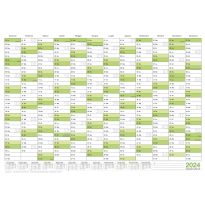 1 Calendario da parete lavabile 2024 planner verde B1 100,0 x 70,0 cm con 1x4 pennarello ARROTOLATO -agenda da parete, calendario annuale, calendario - italiano