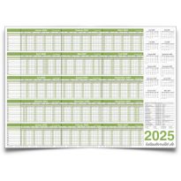 Personalplaner Urlaubsplaner 2025/26 Planer ist feucht abwischbar DIN A2 59,4 x 42,0 CM für bis zu 8 Mitarbeiter mit 1 non-permanent Marker GEROLLT