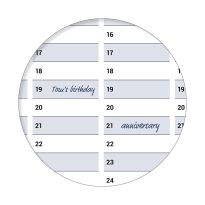 Dauerkalender / Geburtstagskalender Format DIN A3 42,0 x 29,7 cm mit Marker dauerhaft wiederverwendbar, Jahresplaner abwischbar - Englisch