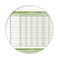 Personalplaner Urlaubsplaner Kalender 2023/24, feucht abwischbar Format DIN B1 70,0 x 100,0 cm für 22 Mitarbeiter grün mit 1 non-permanent Marker- deutsch