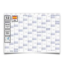 Calendario de Pared XL Gigatime 2024 Yearly Planner Formato: 118,8 x 84,0cm- DIN A0 - PLEGABLE - Wall Planner, Yearly Calendar, Calendar, Poster - Español